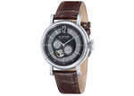 Brown Leather Strap, Stainless Steel Case, Black and Grey Dial James McCabe Men's Watch