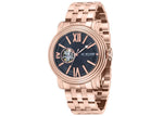 Rose Gold Plated Band and Case, Black Dial Men's Watch