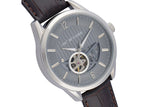Brown Leather Strap, Grey Dial, Stainless Steel Men's Watch