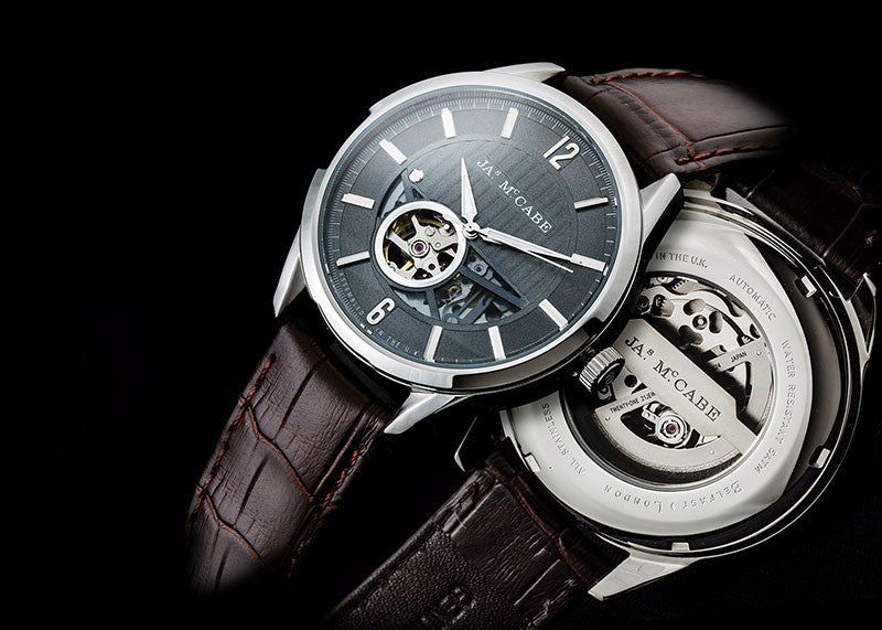 Brown Leather Strap, Grey Dial, Stainless Steel Men's Watch