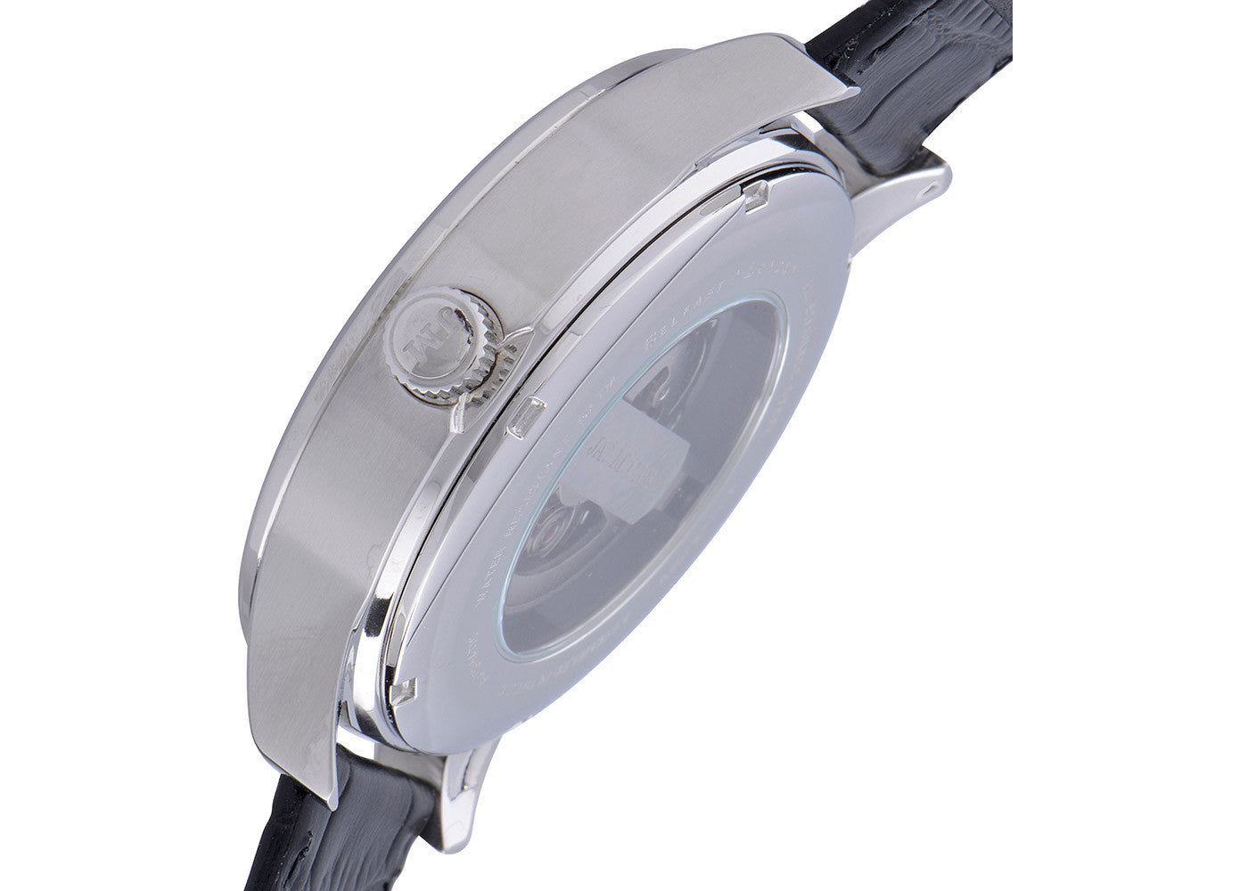 Black Leather Strap, Stainless Steel Case, Blue Dial Men's Watch