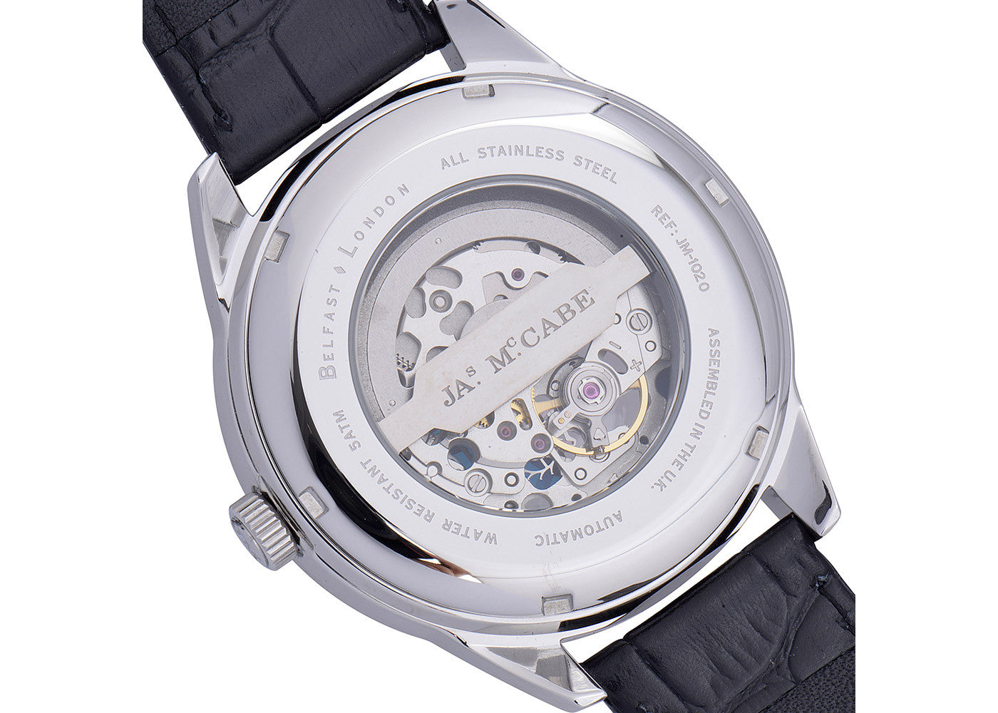 Black Leather Strap, Stainless Steel Case, Blue Dial Men's Watch