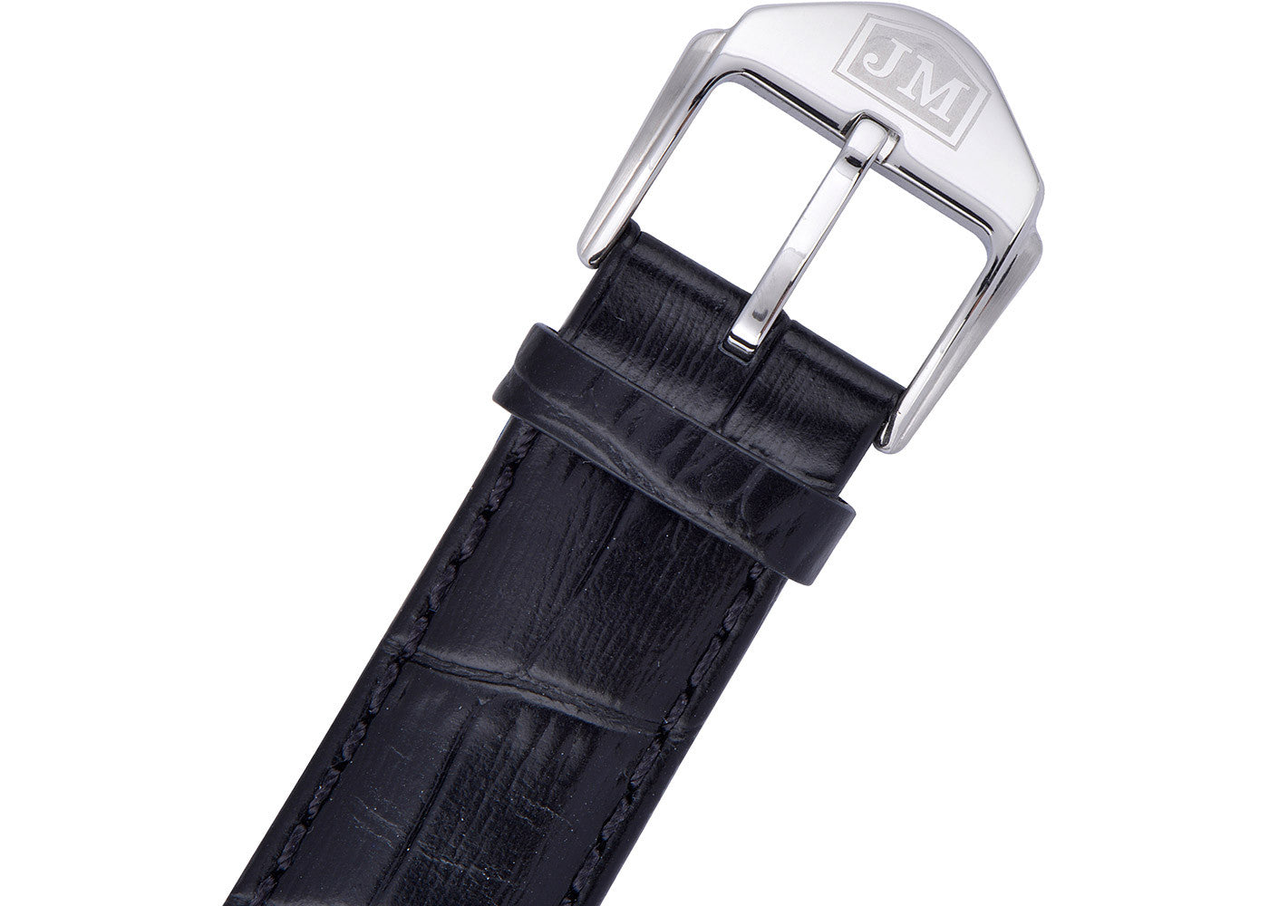 Black Leather Strap, Stainless Steel Case, Blue Dial Men's Watch