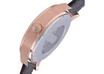 Brown Leather Strap, Rose Gold Plated Case, Black Dial Men's Watch